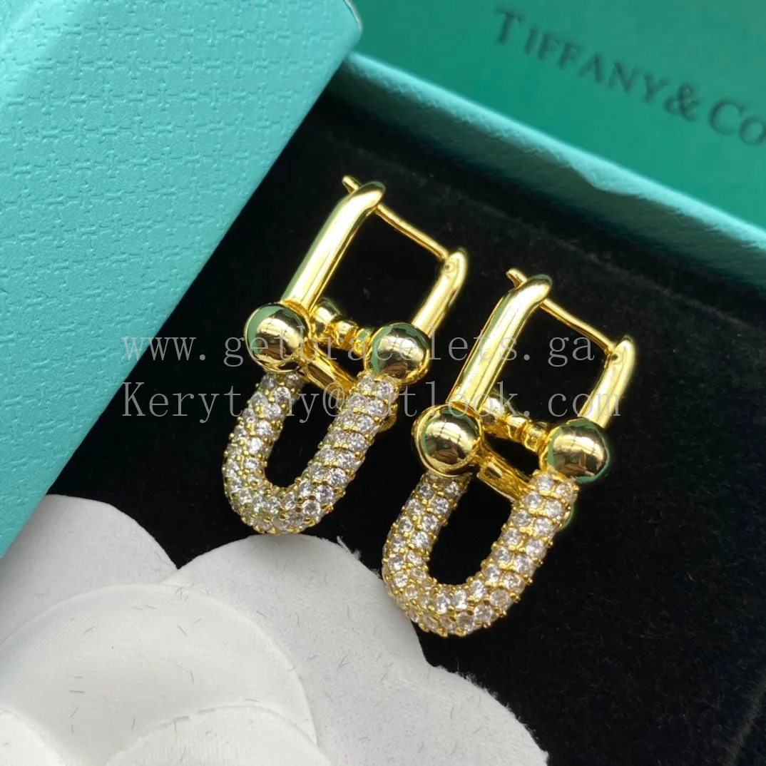 Tiffany HardWear Link Earrings in Yellow Gold/Rose Gold/White Gold With Diamonds