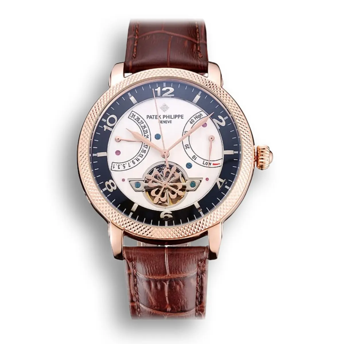 Classic Tourbillon Power Reserve Dial White 45 mm, Rose Gold Plated