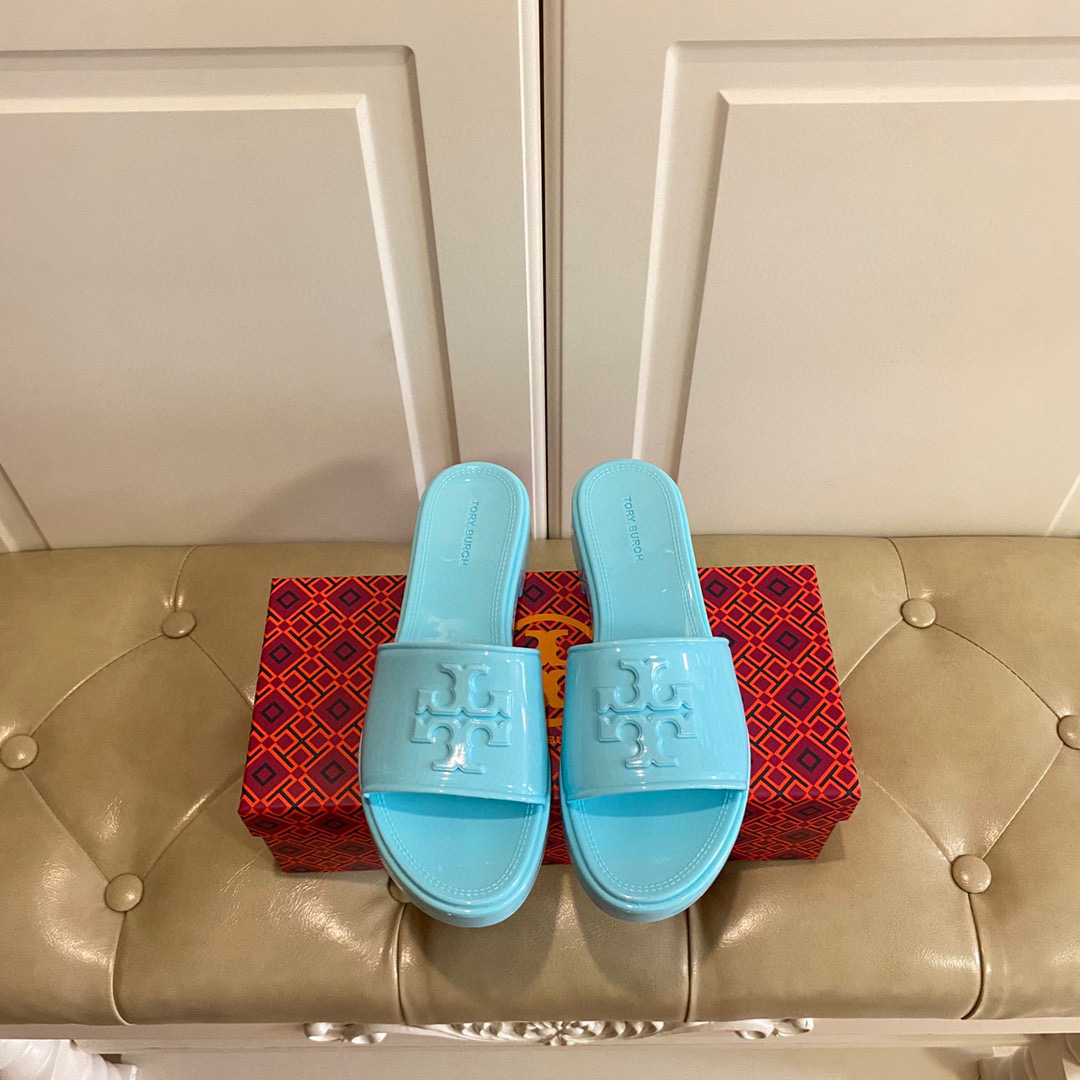 Tory Burch Rubber  Fashion Flip-flops Sandals Slide (Replica)