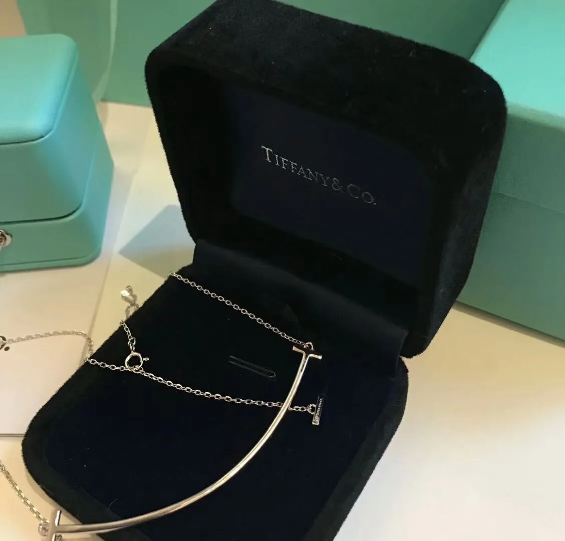 2021 Latest Tiffany Tiffany T Pink Swarovski Diamonds Double T Smile Pendant Womens Large Necklace 60698090