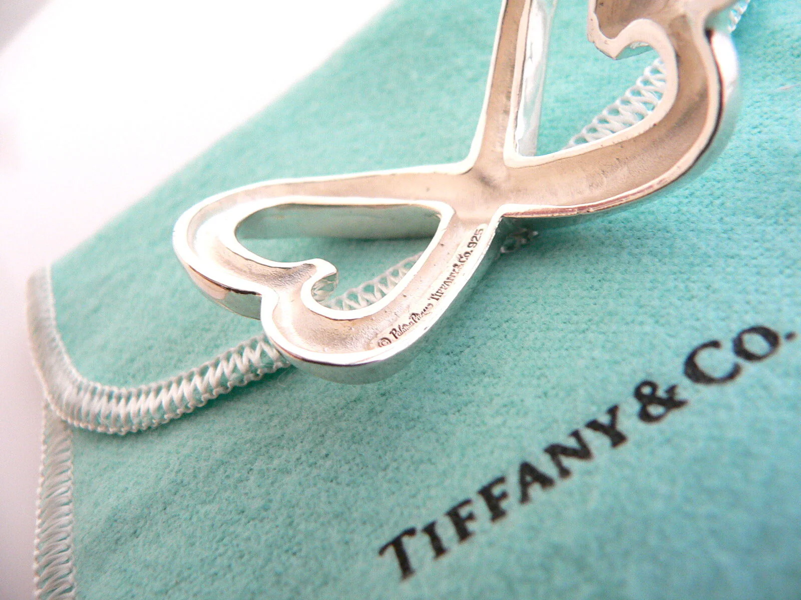 Tiffany & Co Double Loving Heart Cuff Bangle Bracelet Gift Love Silver Picasso