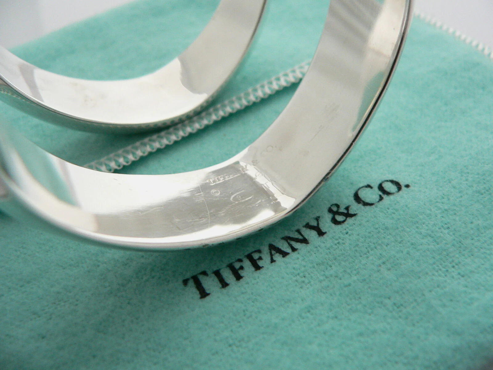 Tiffany & Co Silver Peretti Double Open Center Cuff Bangle Bracelet Gift Love