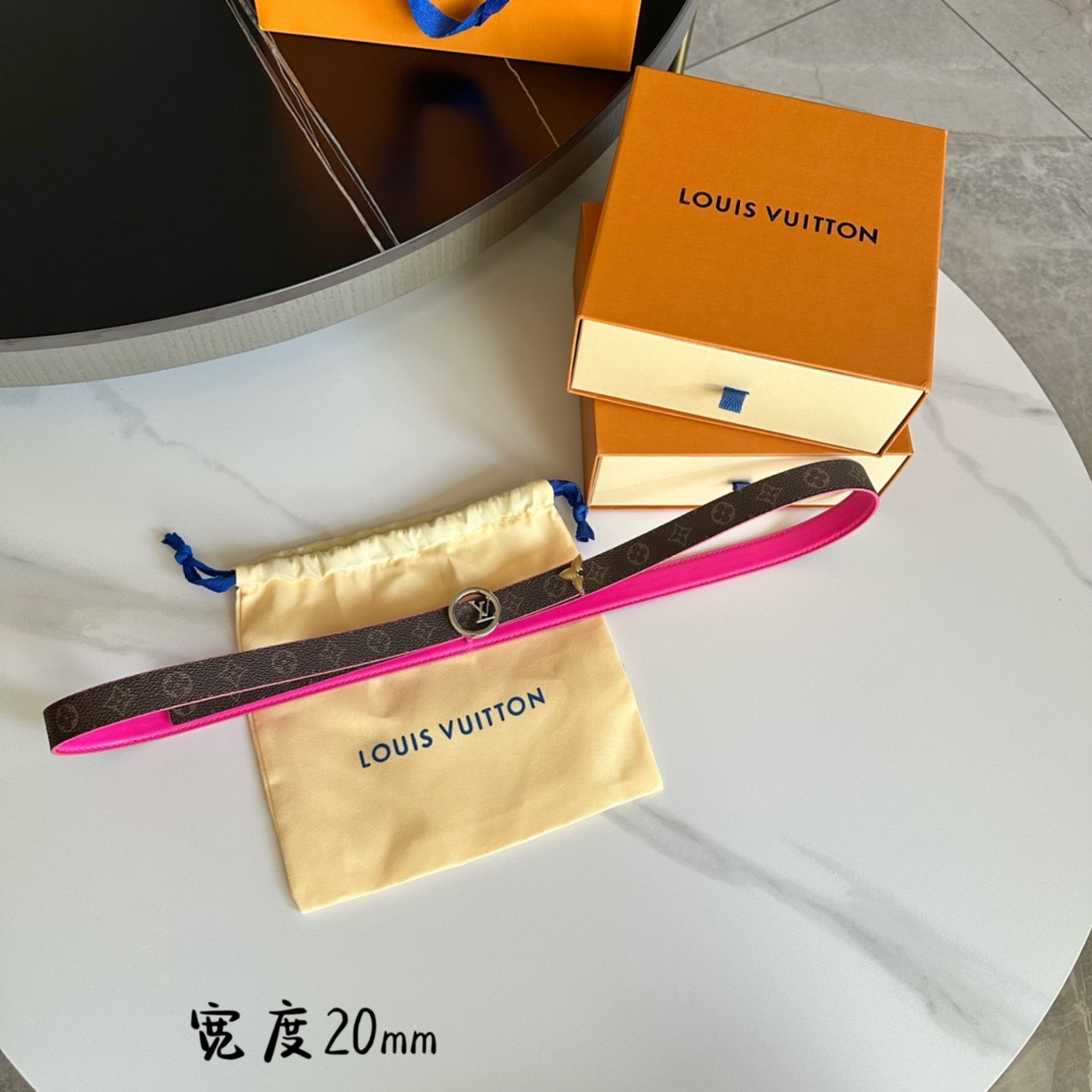 Louis Vuitton LV Leather Belts 1:1 Mirror Version