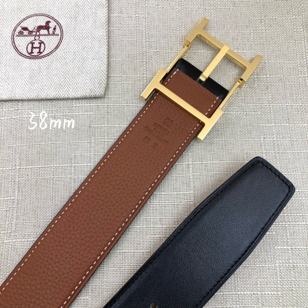 Hermes H Belt Buckle & Reversible Brown For Women, Women Belt 380MM