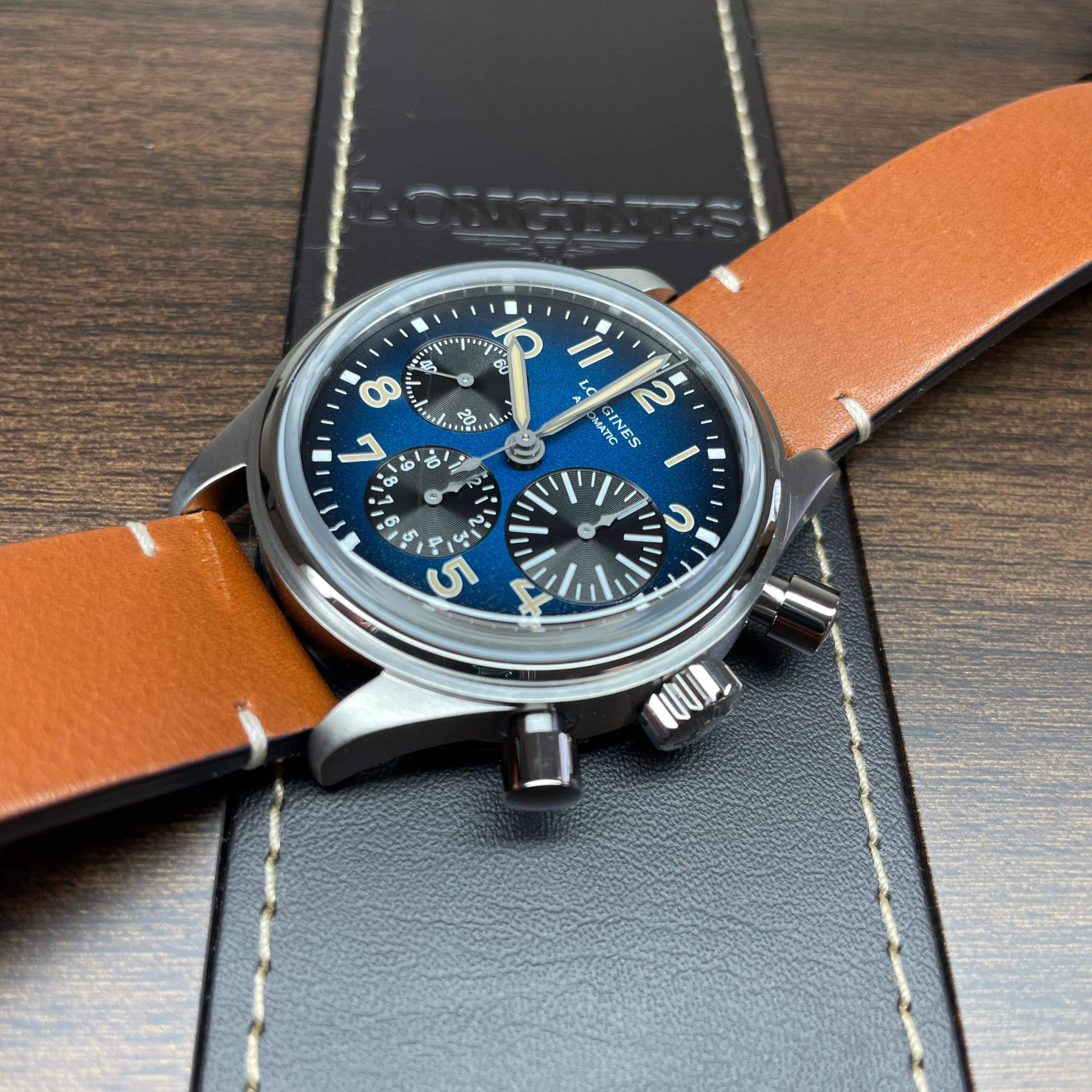 Avigation Bigeye 41MM Automatic Blue Petroleum Dial Watch L28161932