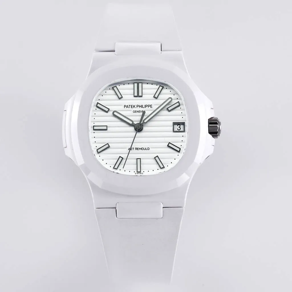 Nautilus 5711/1A-018  40 mm, Rubber Strap White Dial