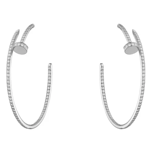 Replica Cartier Juste Un Clou Earring 18K White Gold With Diamonds N8515008