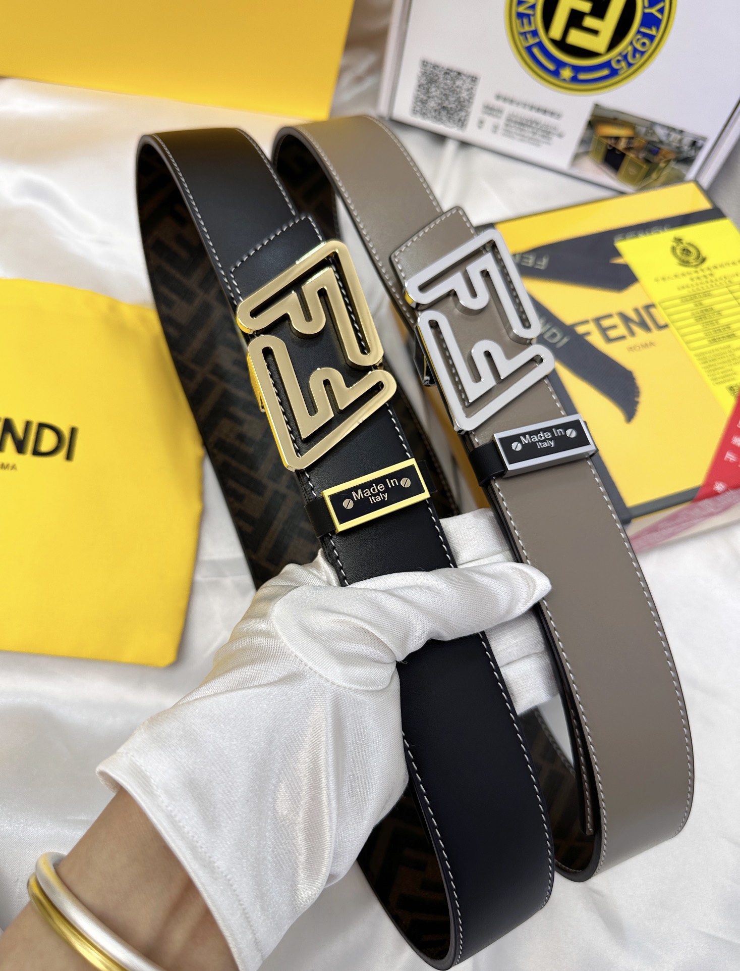 Fendi Leather Belts 1:1 Mirror Version