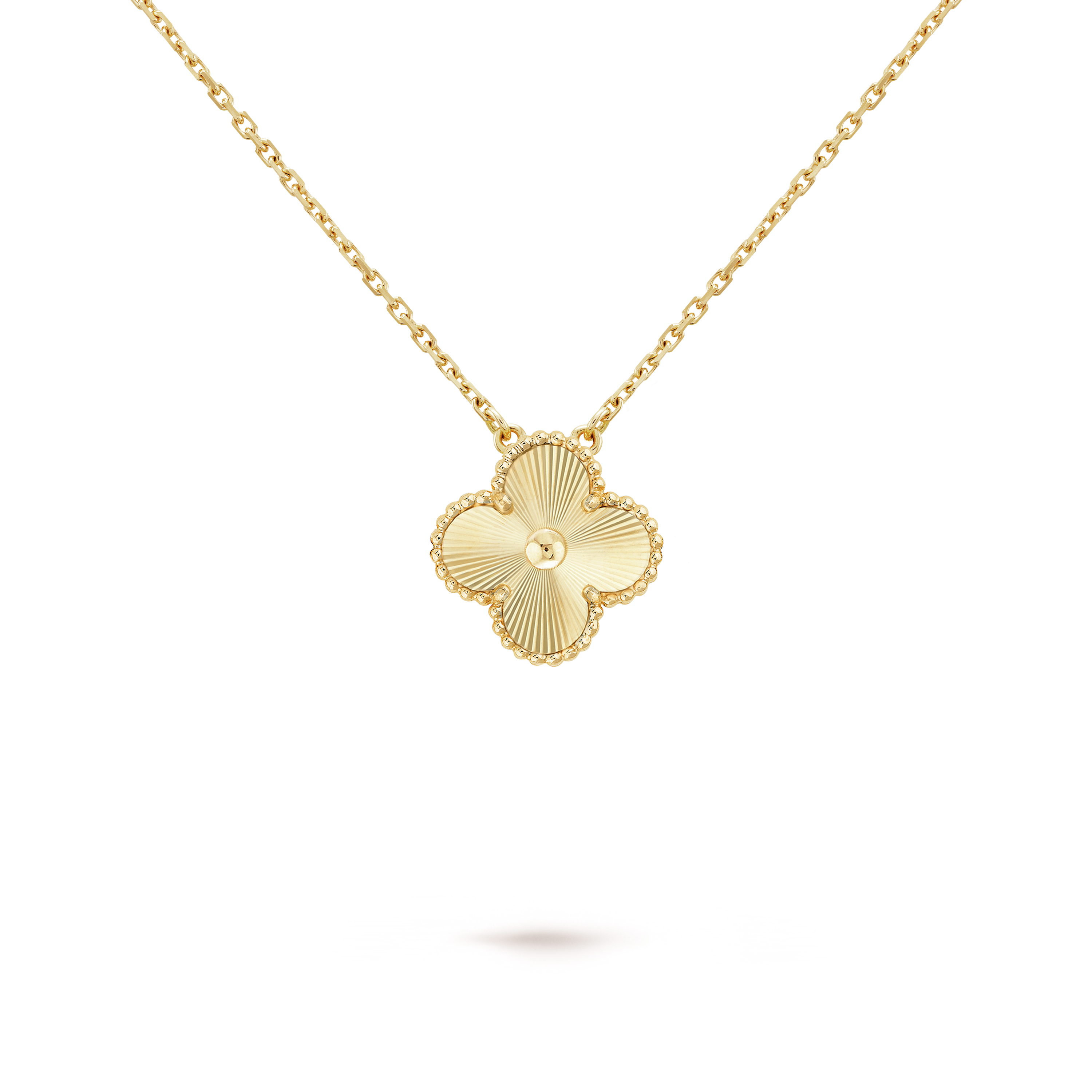 Van Cleef Necklace Dupe, Gold Clover Leaf Necklace, with Logo, 925 Sliver & Gold-Plated