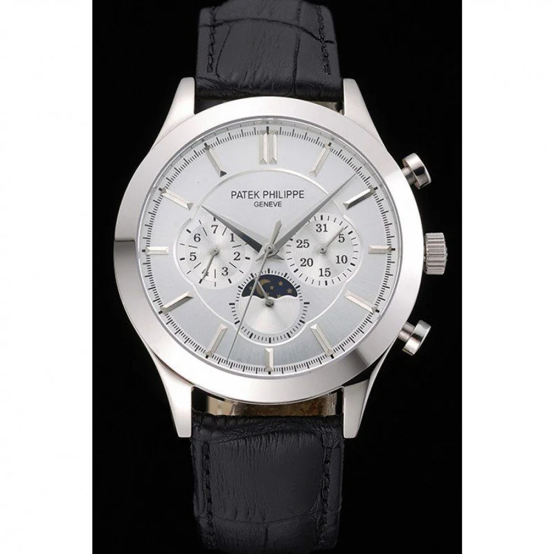 Moonphase Chronograph Dial White 41 mm, Stainless Steel