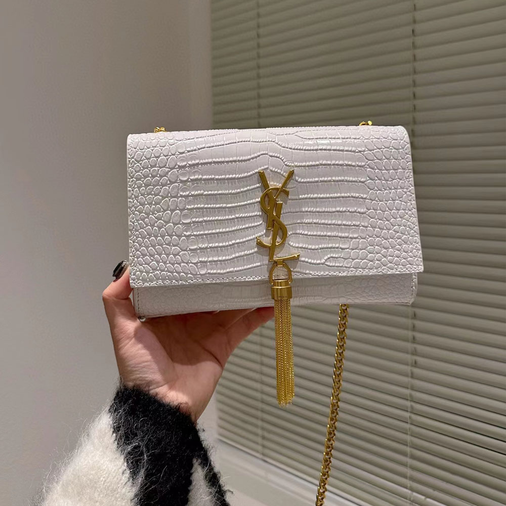 Saint Laurent YSL Kate Tassel Crocodile Leather Shoulder Bag (Replica)