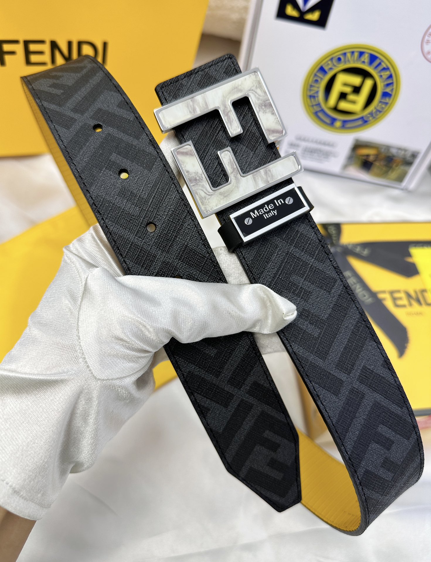 Fendi Leather Belts 1:1 Mirror Version