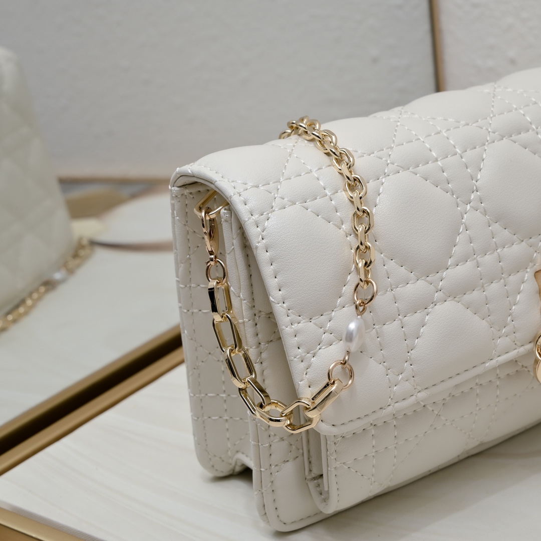 Dior Lady Dior Daily Chain Pouch Cannage lambskin Shoulder Bag Handbag