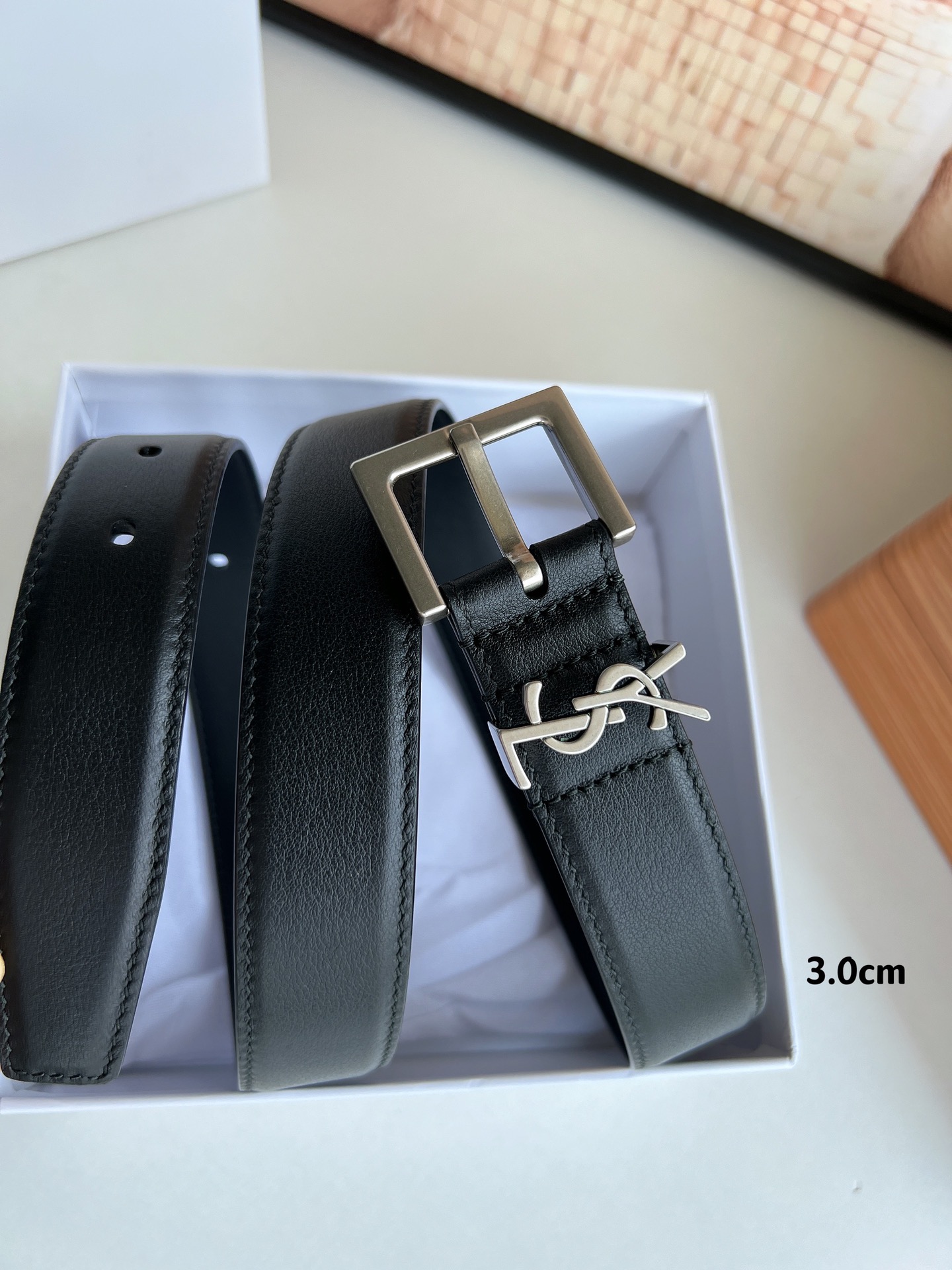 YSL Saint Laurent Leather Belts 1:1 Mirror Version