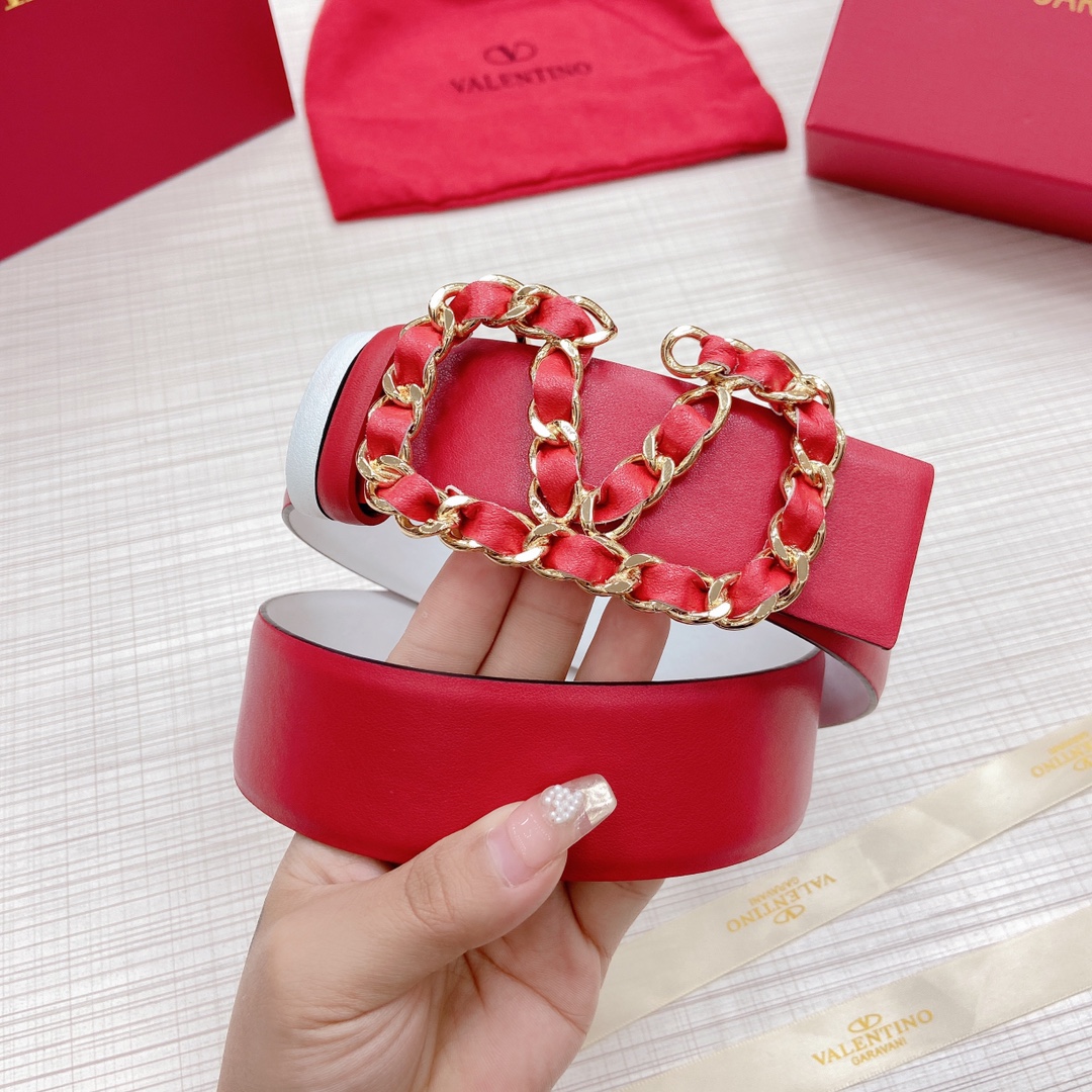 Valentino Leather Belts 1:1 Mirror Version