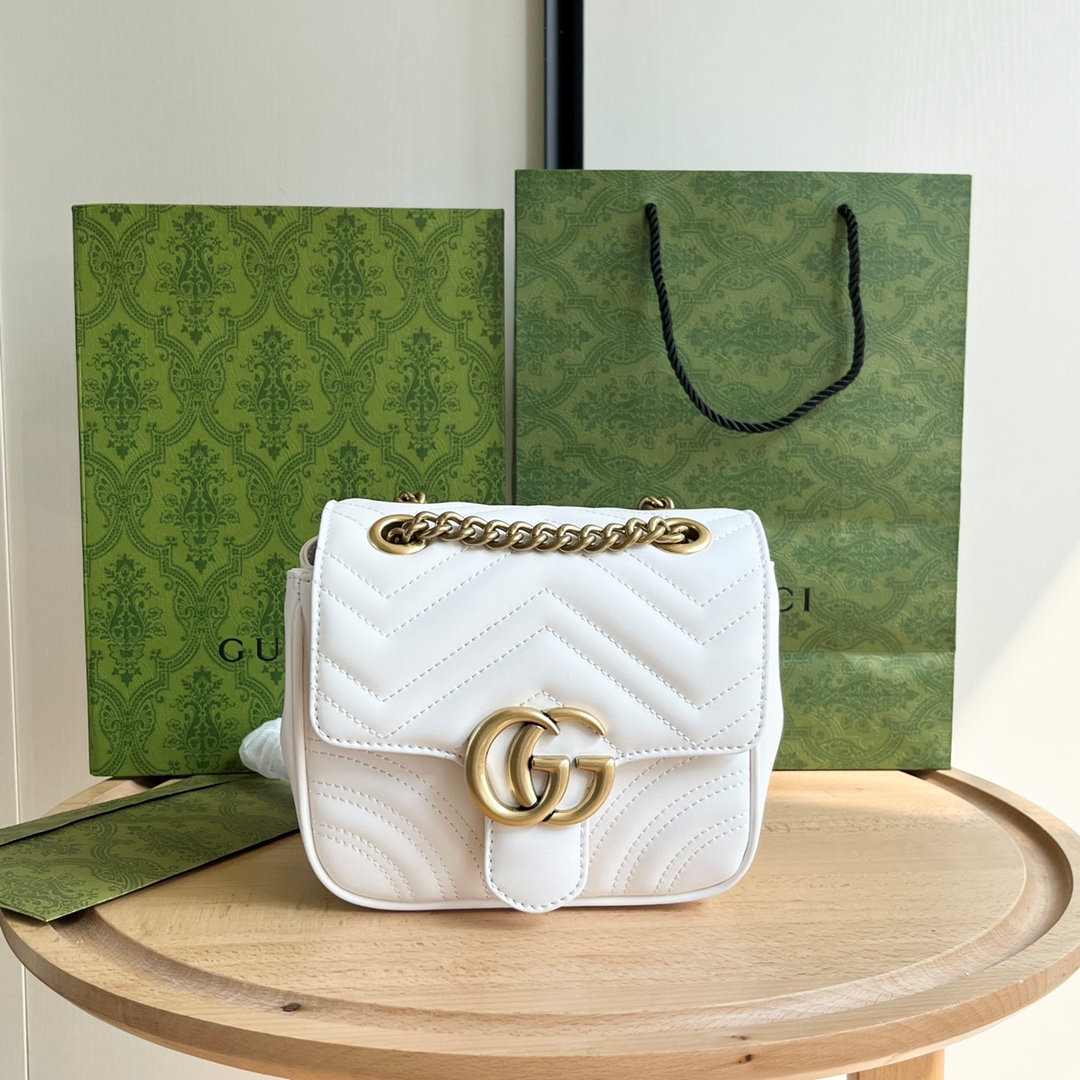Gucci Marmont GG Leather Shoulder Bag(Replica)