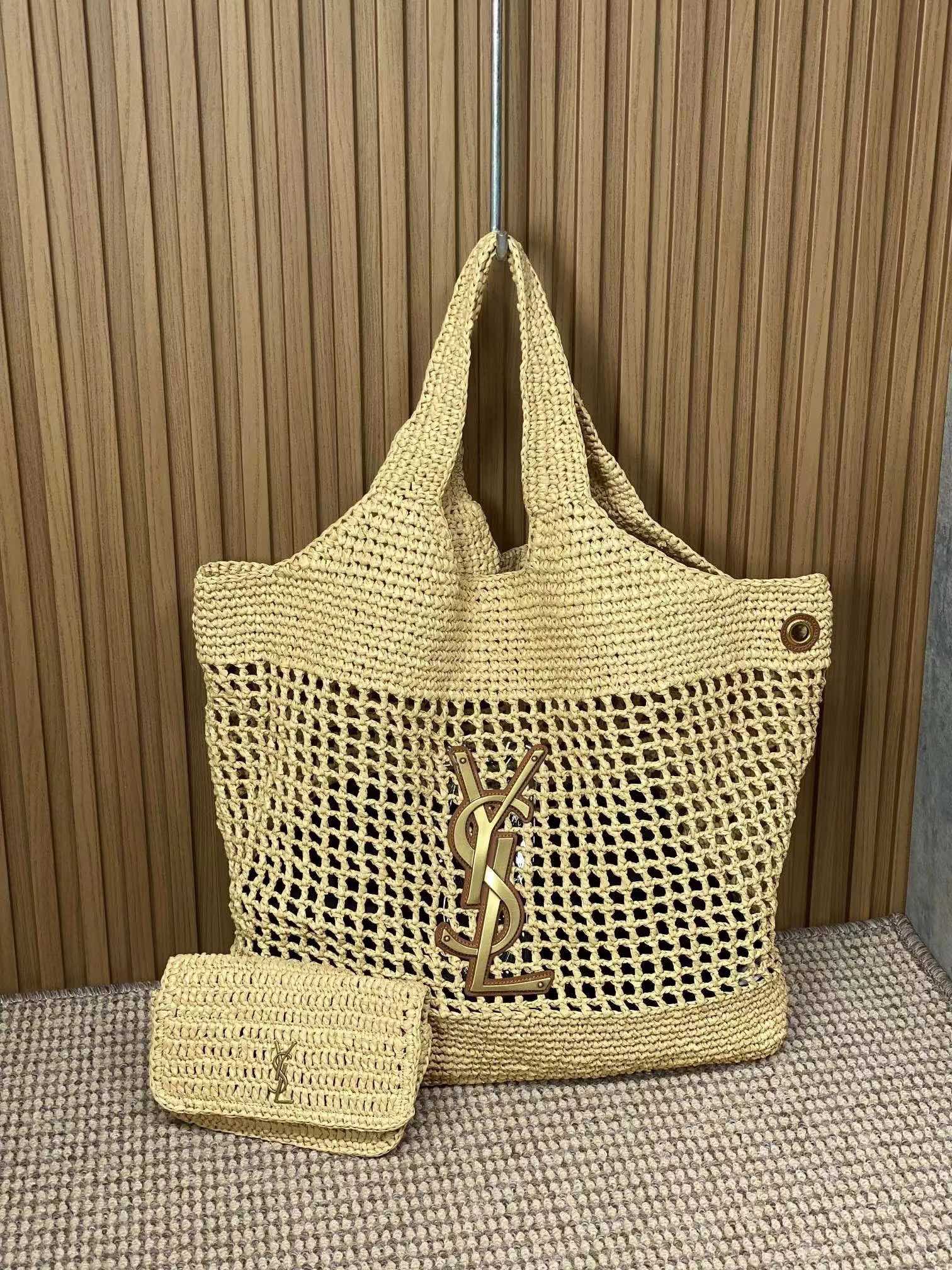 SAINT LAURENT ICARE IN RAFFIA Tote Bag Shopping Bag Handbag (Replica)
