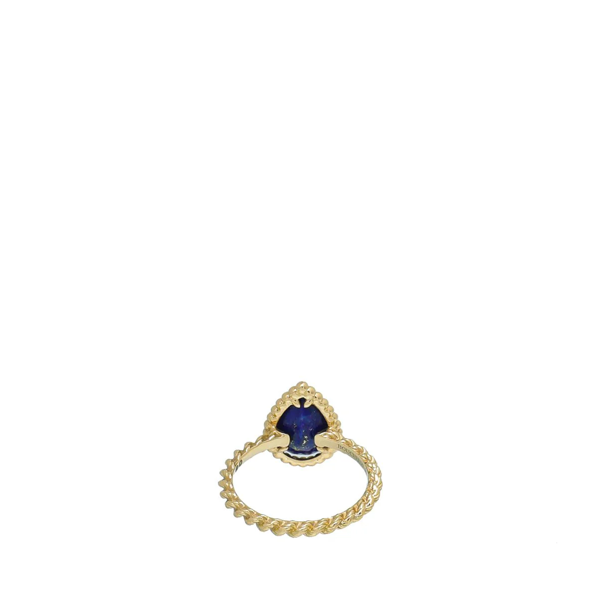Boucheron 18K Yellow Gold Boheme Lapis Lazuli Serpent Small Ring 50
