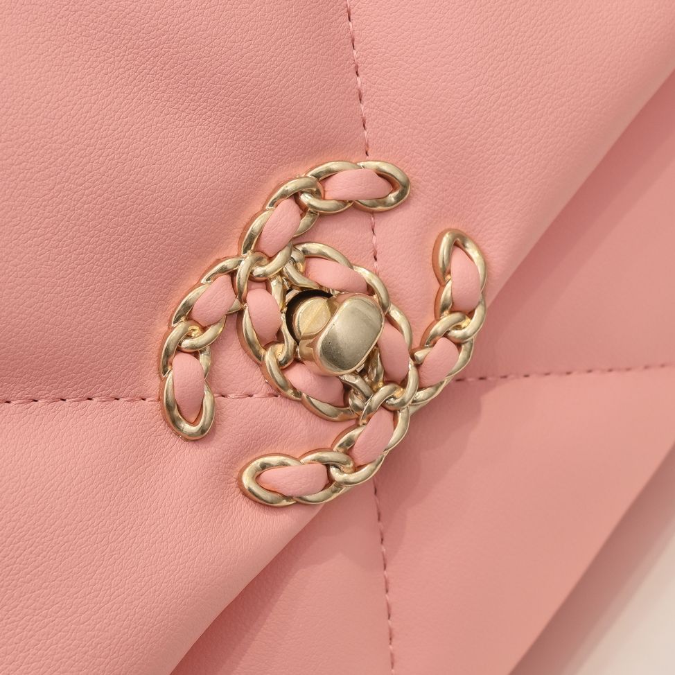 Chanel Lambskin Quilted Small 19 Flap Shoulder Bag Handbag