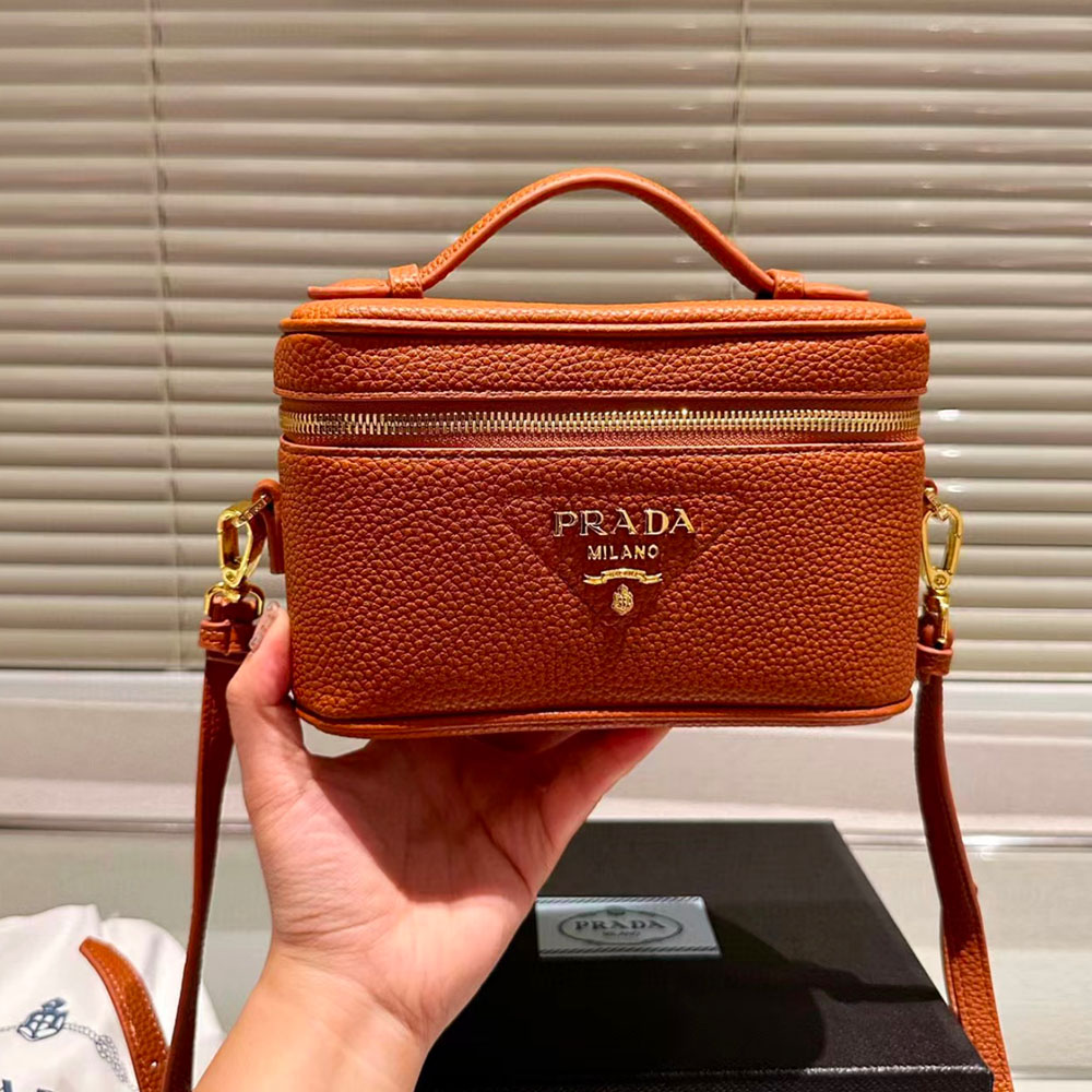 Prada Leather Makeup Bag Handbag (Replica)