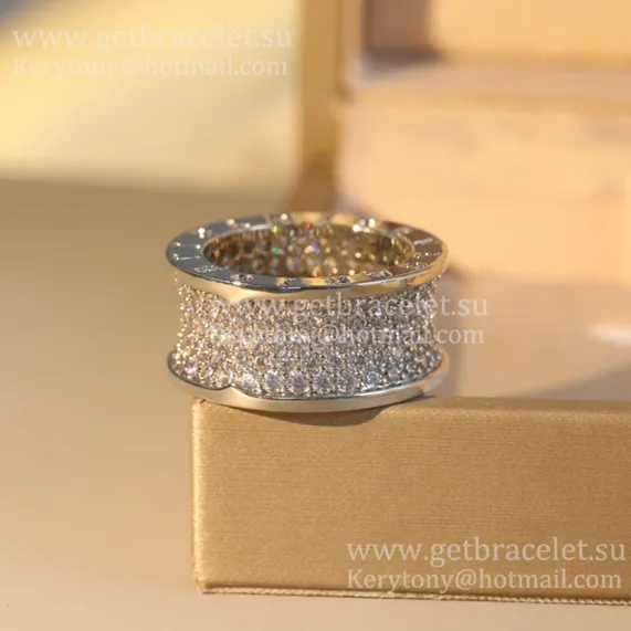 B.zero1 4-Band Ring White Gold with Pave Diamonds