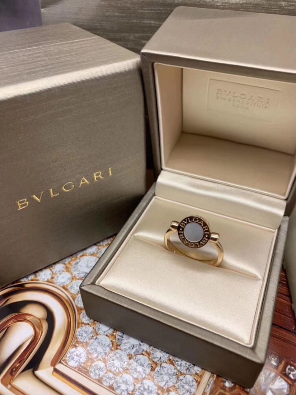 BVLGARI BVLGARI RING, White & Black