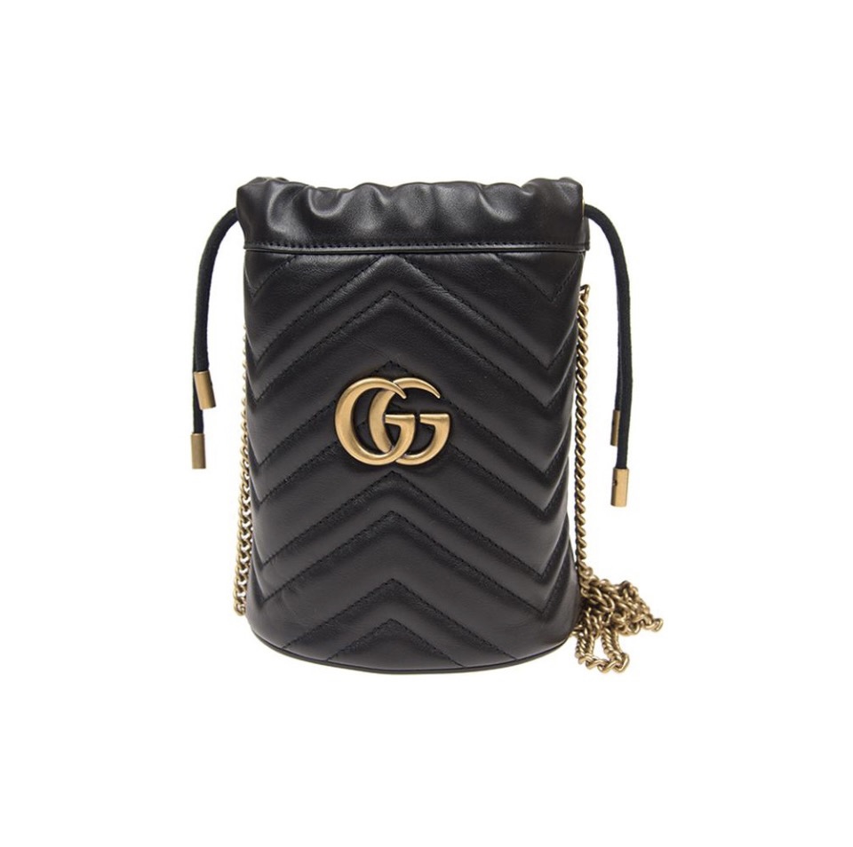 Gucci Marmont Drawstring Leather Bucket Bag Totes Bag(Replica)
