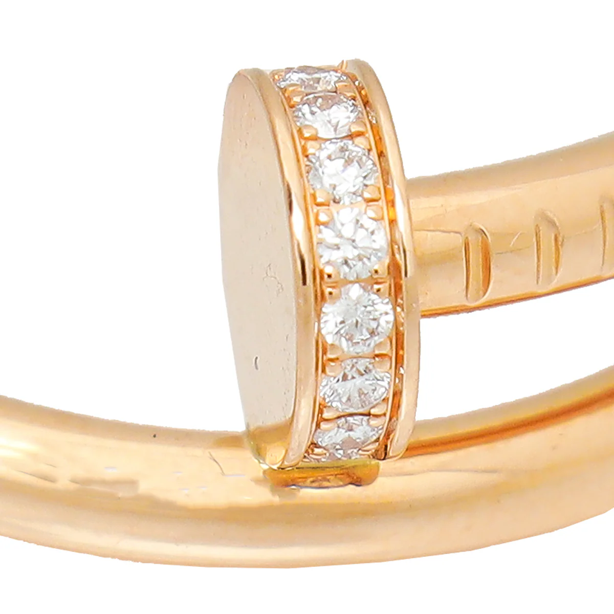 Cartier 18K Rose Gold 22 Diamond Juste Un Clou Ring 55