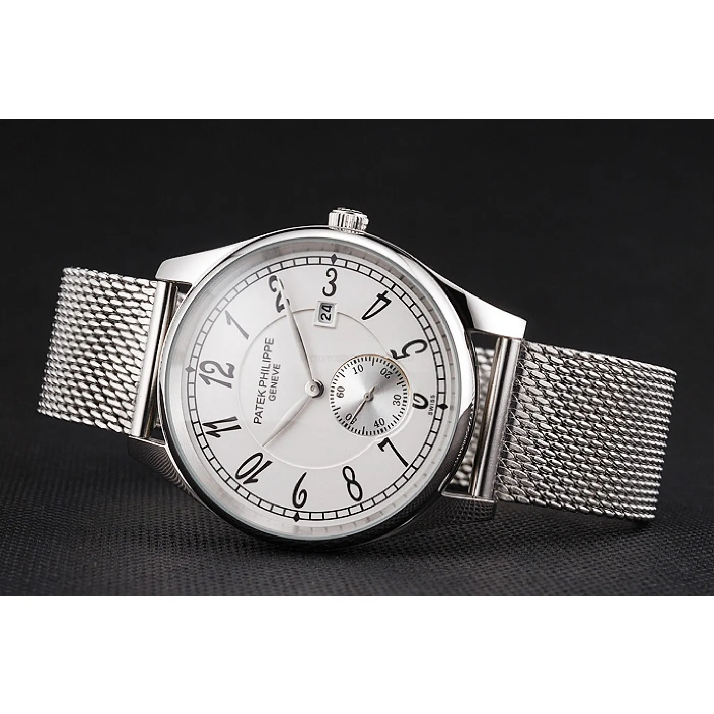 Calatrava Small Seconds Dial White 40 mm, Stainless Steel