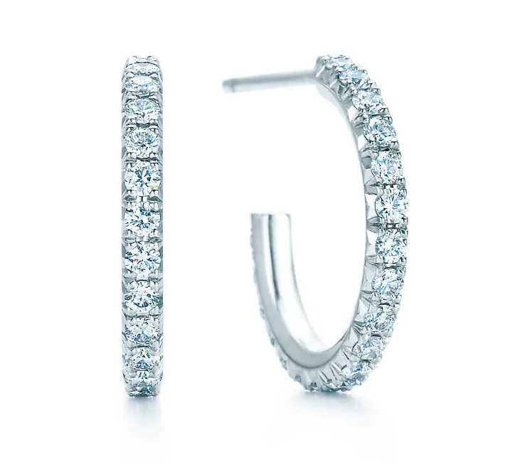 Hot Tiffany Metro Crystals Hoop Earrings Girl Fine Jewelry USA Online Shopping GRP02414