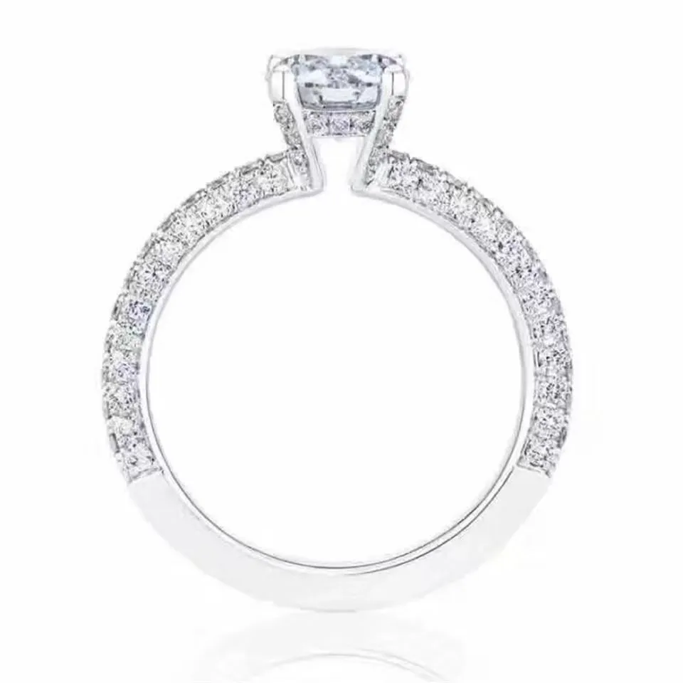 Tiffany Narrow Double Rings Set Paved Crystals 2021 Hot Selling