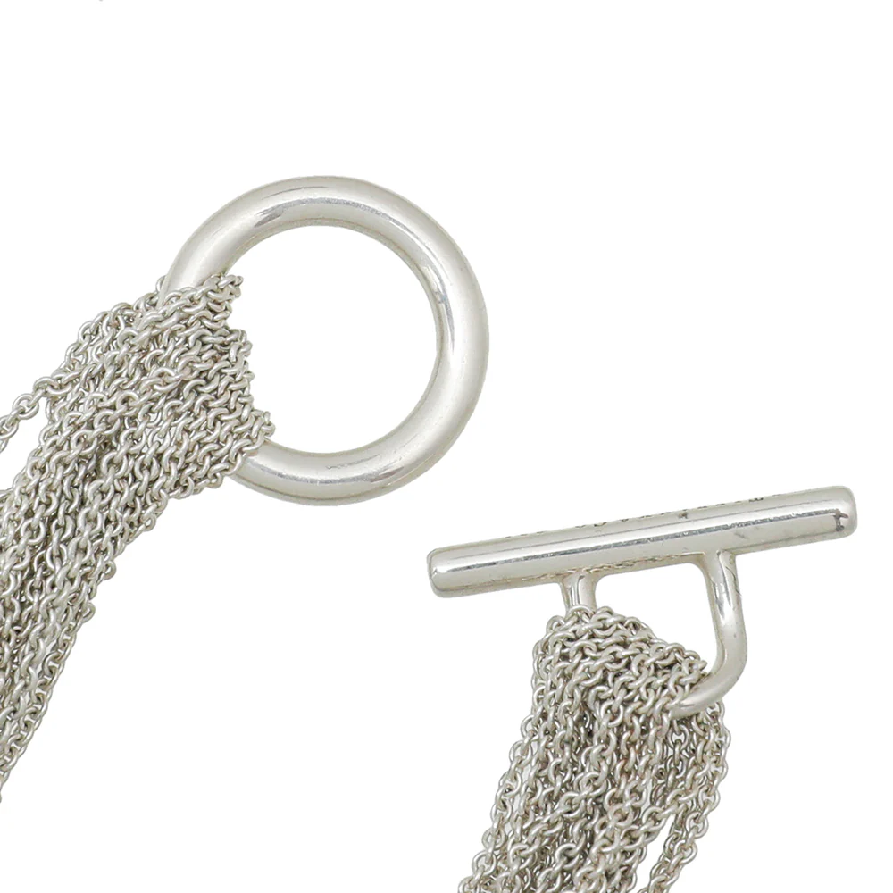 Tiffany & Co Silver Multi-Strand Mesh Heart Bracelet