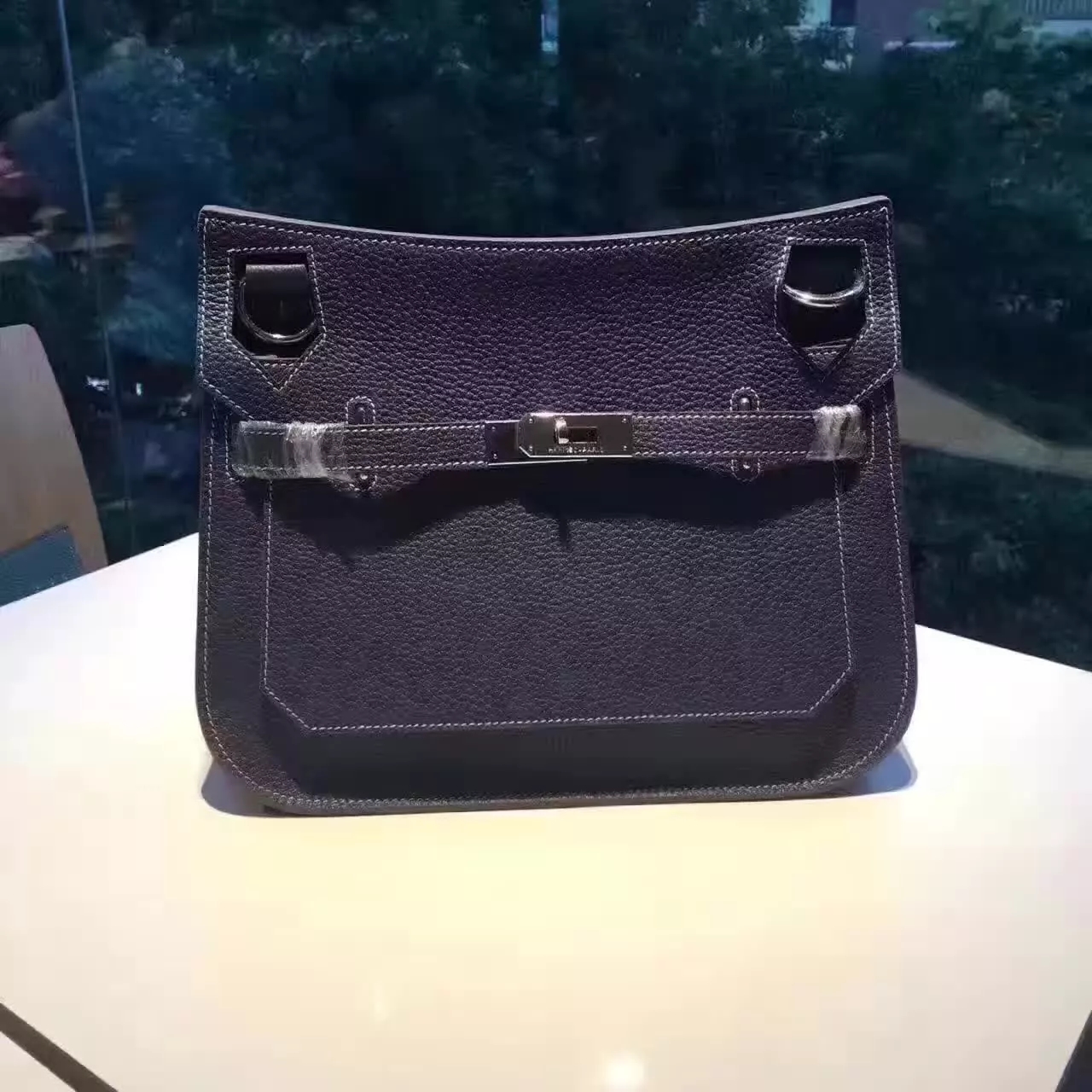 Hermes Jypsiere Leather Shoulder Bag Grey