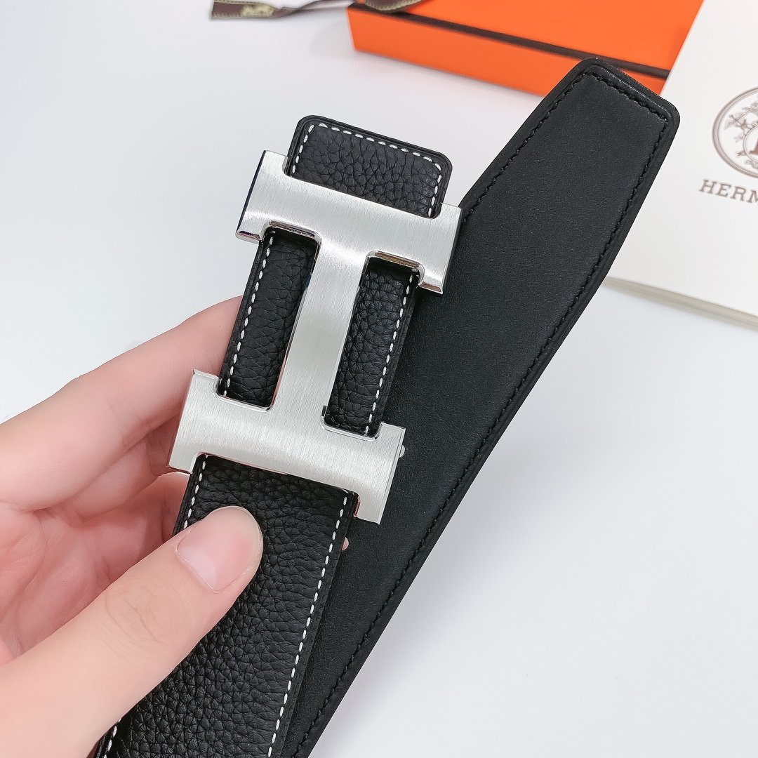Hermes H Belt Buckle & Reversible Black For Women, Women Belt 380MM