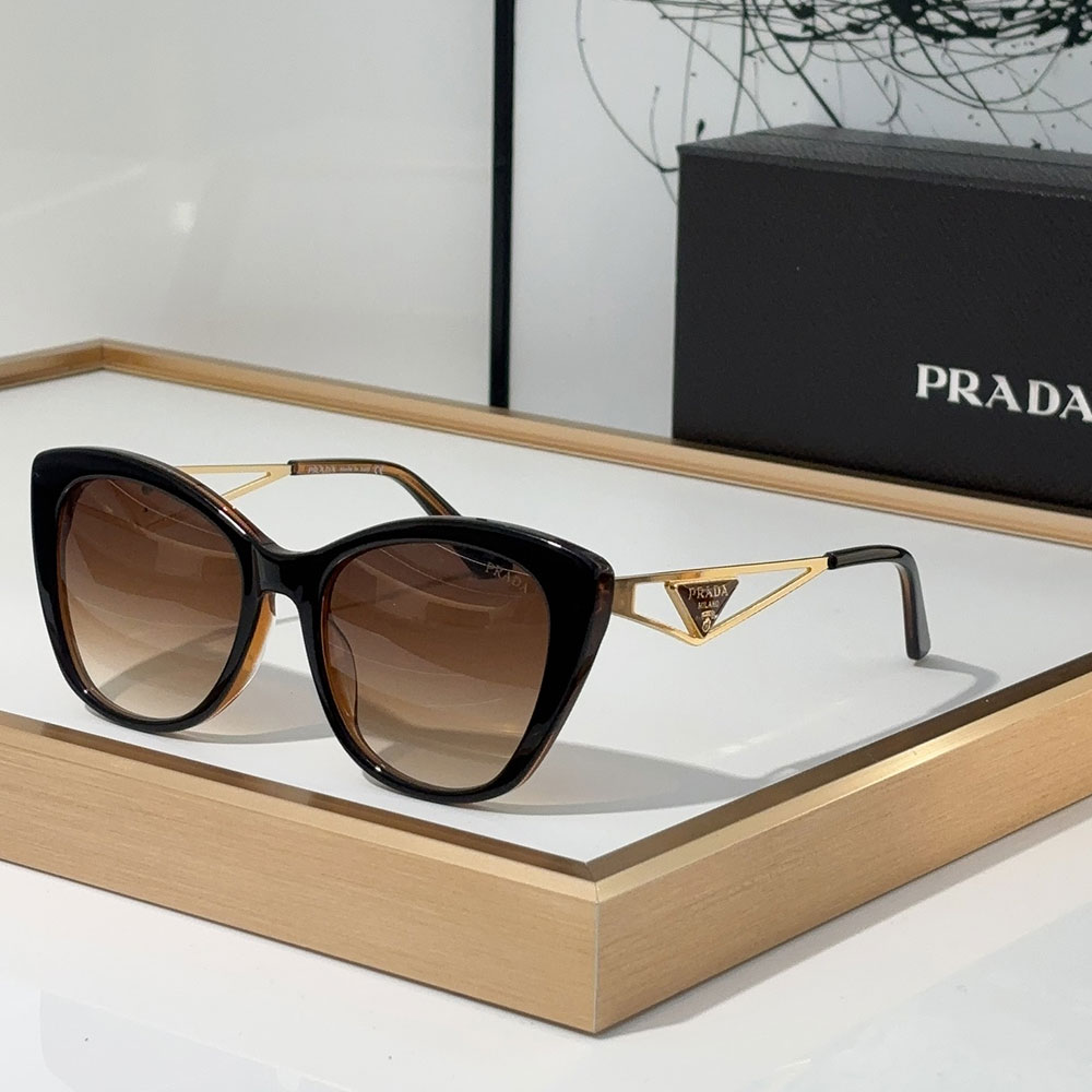 Prada Mirror leg Hollowed Out Stereoscopic Logo  sunglasses Top quality （Replica）