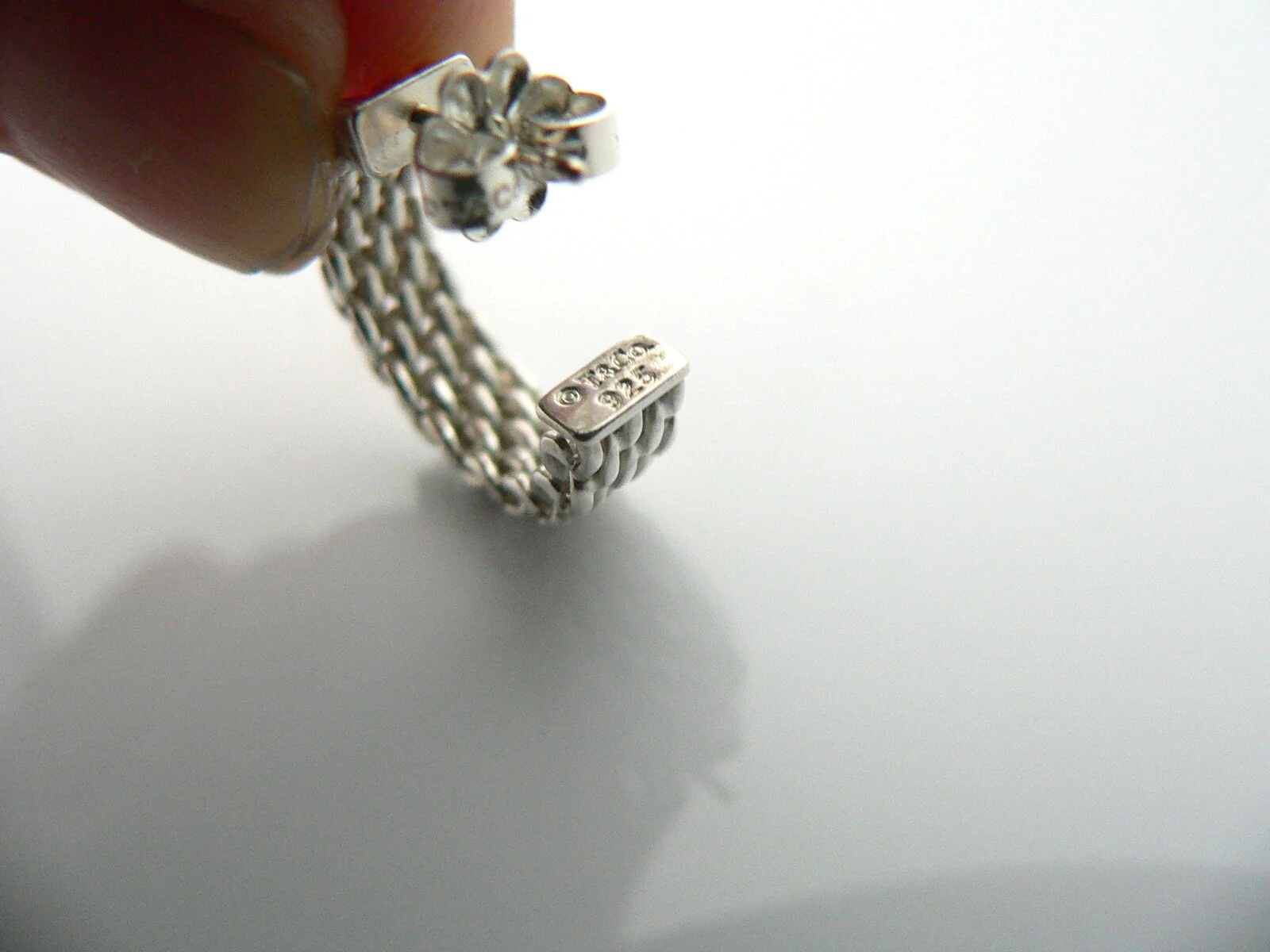 Tiffany & Co Silver Somerset Mesh Weave Hoops Earrings Studs Gift Love Statement