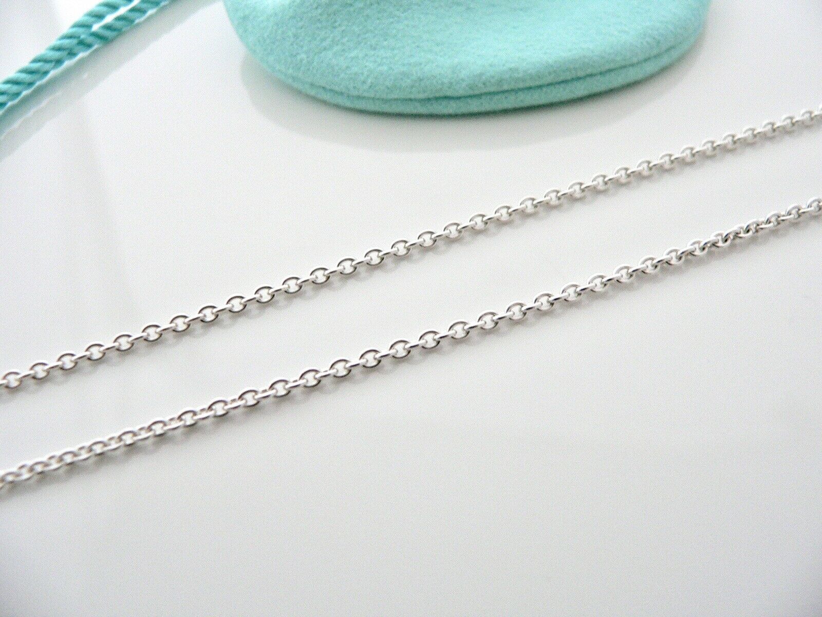 Tiffany & Co Silver Peretti Open Heart Pearl Lariat Necklace Pendant Chain Gift