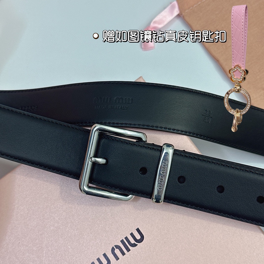 MiuMiu Leather Belts 1:1 Mirror Version