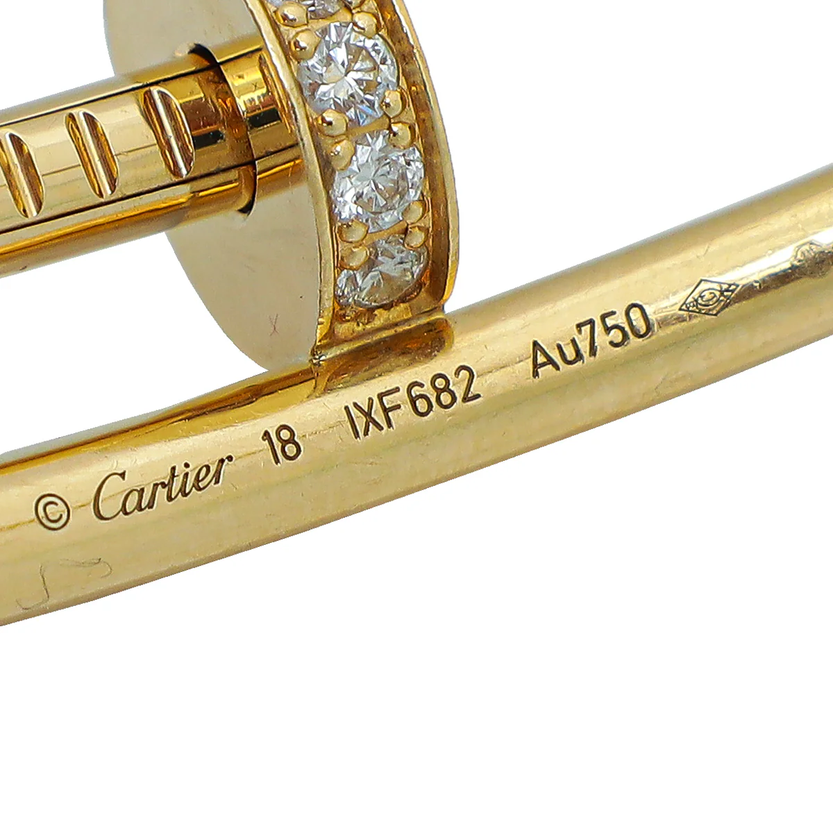 Cartier 18K Yellow Gold w/32 Diamonds Juste Un Clou Bracelet 18