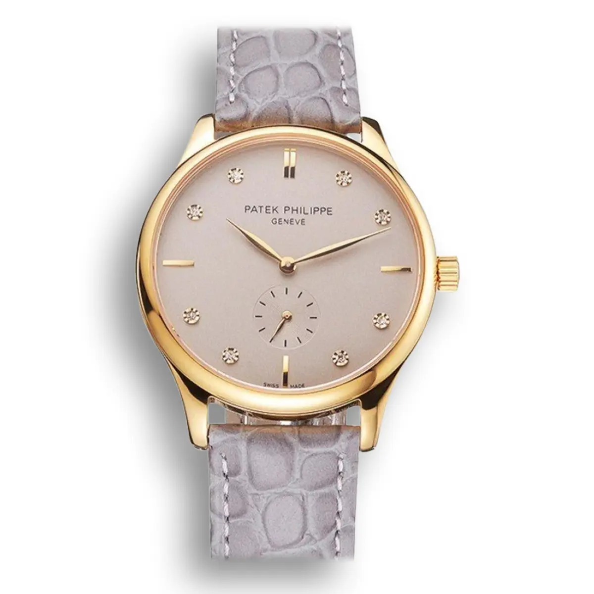 Calatrava Silver & Diamond Dial 39 mm, Yellow Gold Plated