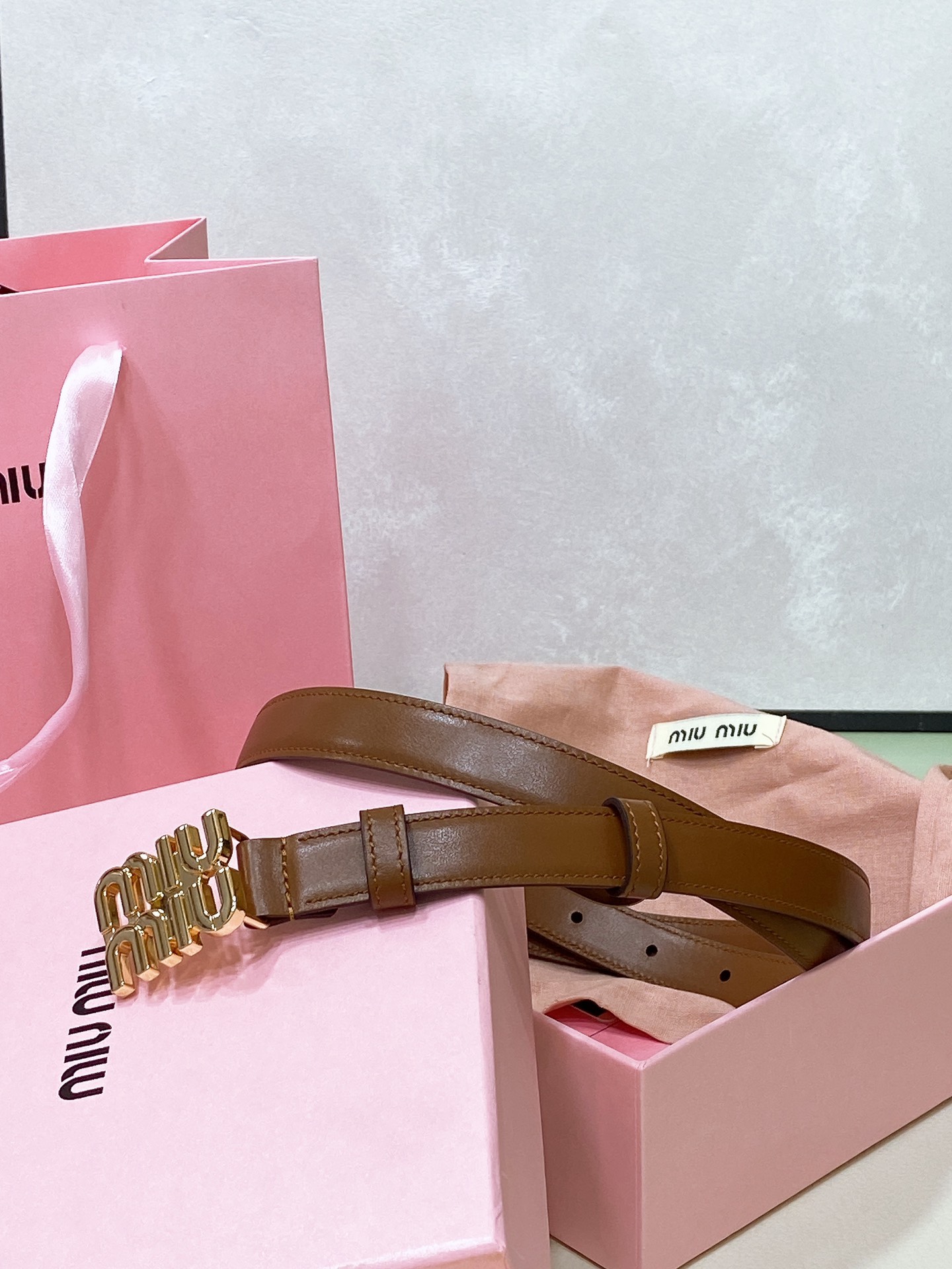 MiuMiu Leather Belts 1:1 Mirror Version