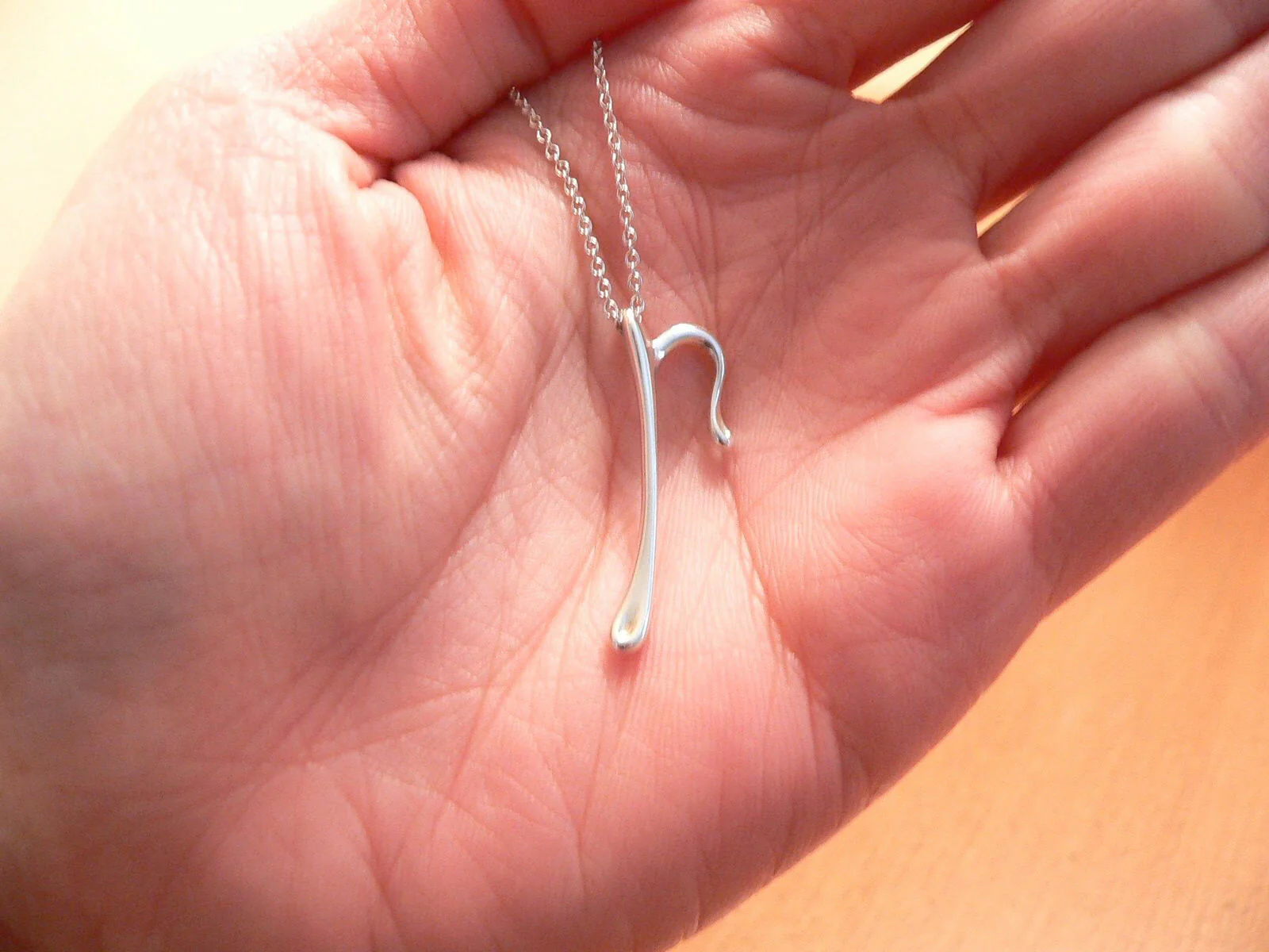 Tiffany & Co Silver Peretti Alphabet P Necklace Pendant Charm Chain Gift Love