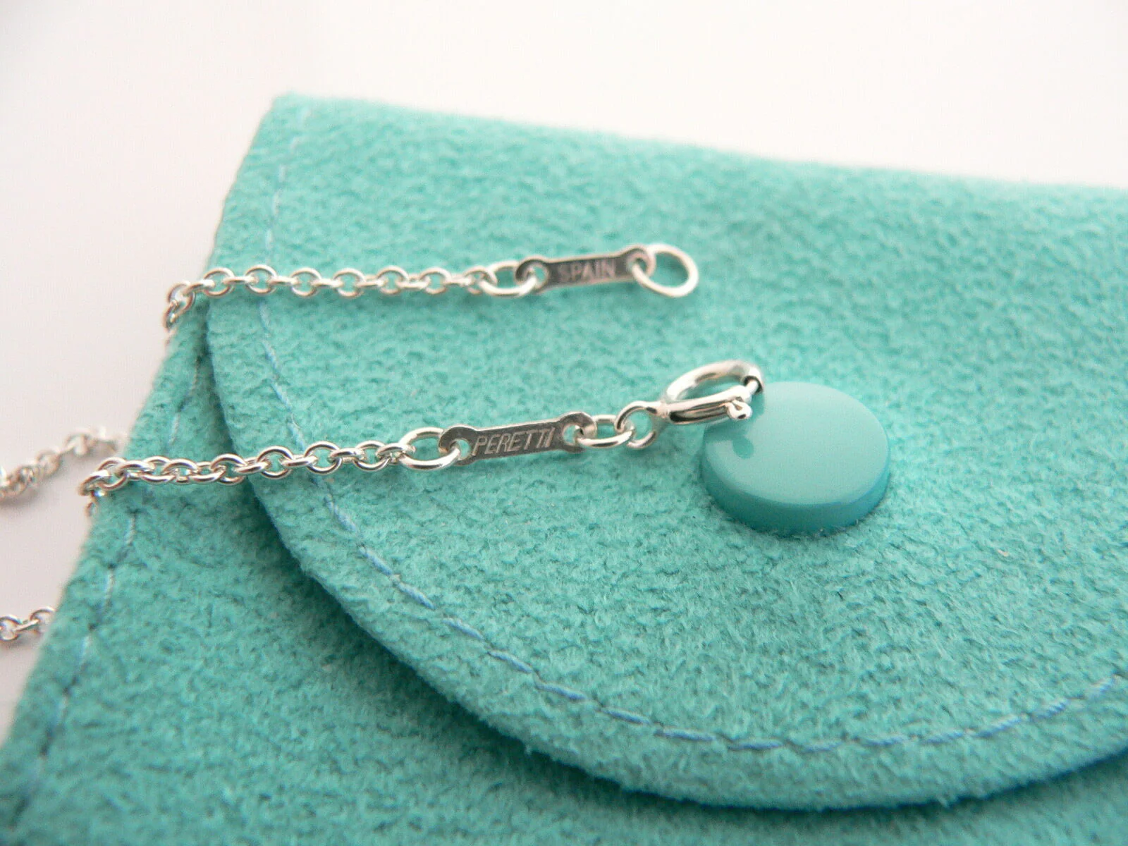 Tiffany & Co Wave Necklace Pendant Sculpture Charm 17 Inch Love Gift Pouch Art