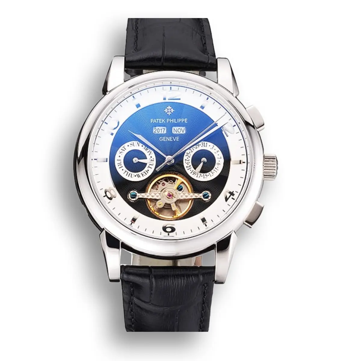 Perpetual Calendar Tourbillon Two Dial 44 mm, Stainless Steel