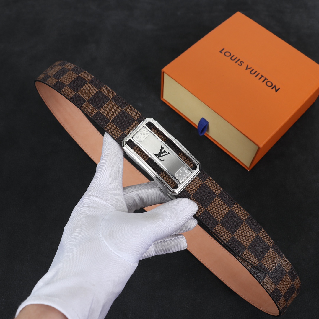 Louis Vuitton LV Leather Belts 1:1 Mirror Version