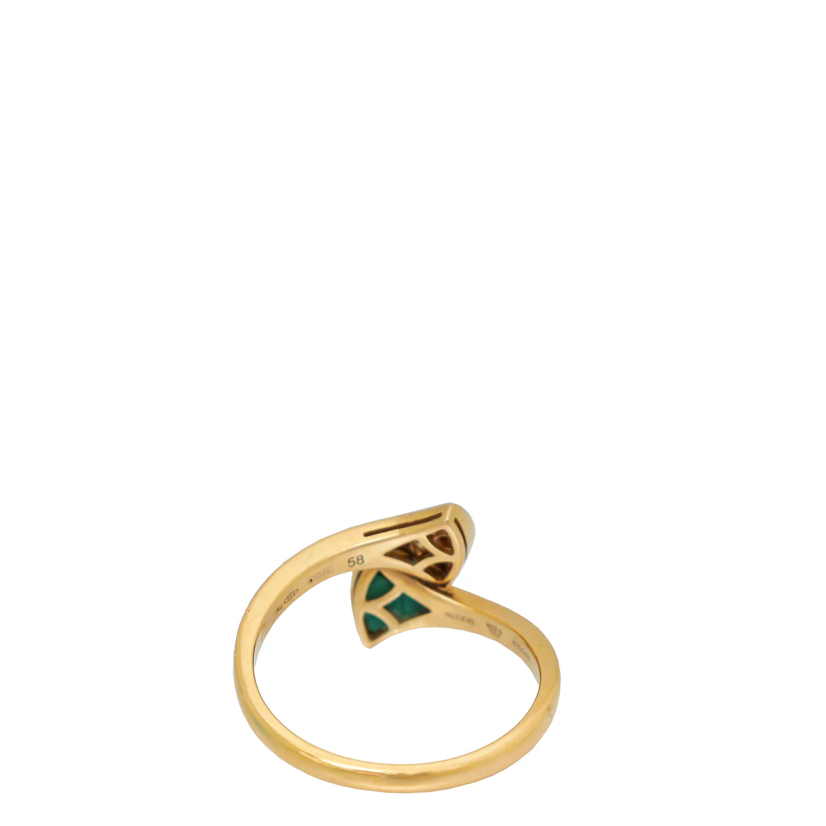 Bvlgari 18K Pink Gold Malachite Diamond Diva's Dream Ring 58