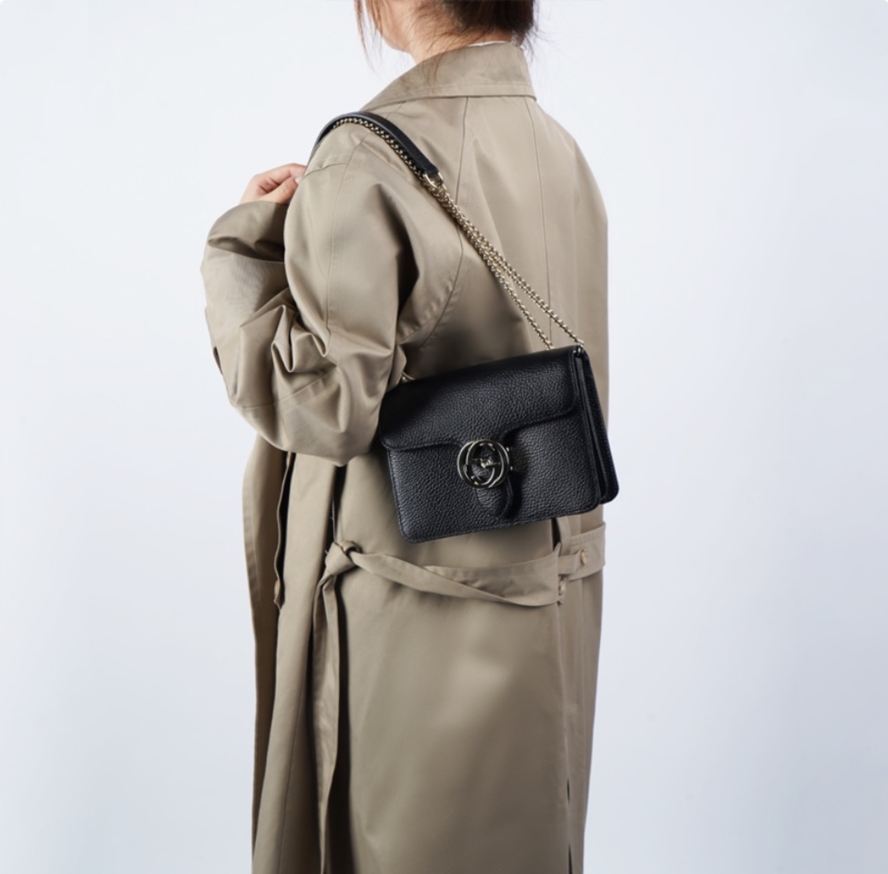 Gucci Litchi Pattern Crossbody Bag(Replica)