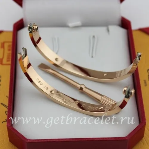 Replica Cartier Love Bracelet For Men and Women Pink Gold 4 Diamonds B6036016 (New Version - Prevent Screws Fall Out)