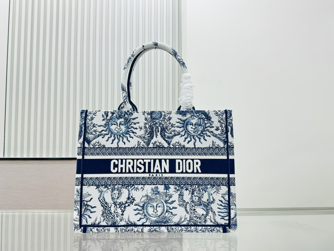 Dior Book Tote Embroider Medium Shoulder Bag Handbag