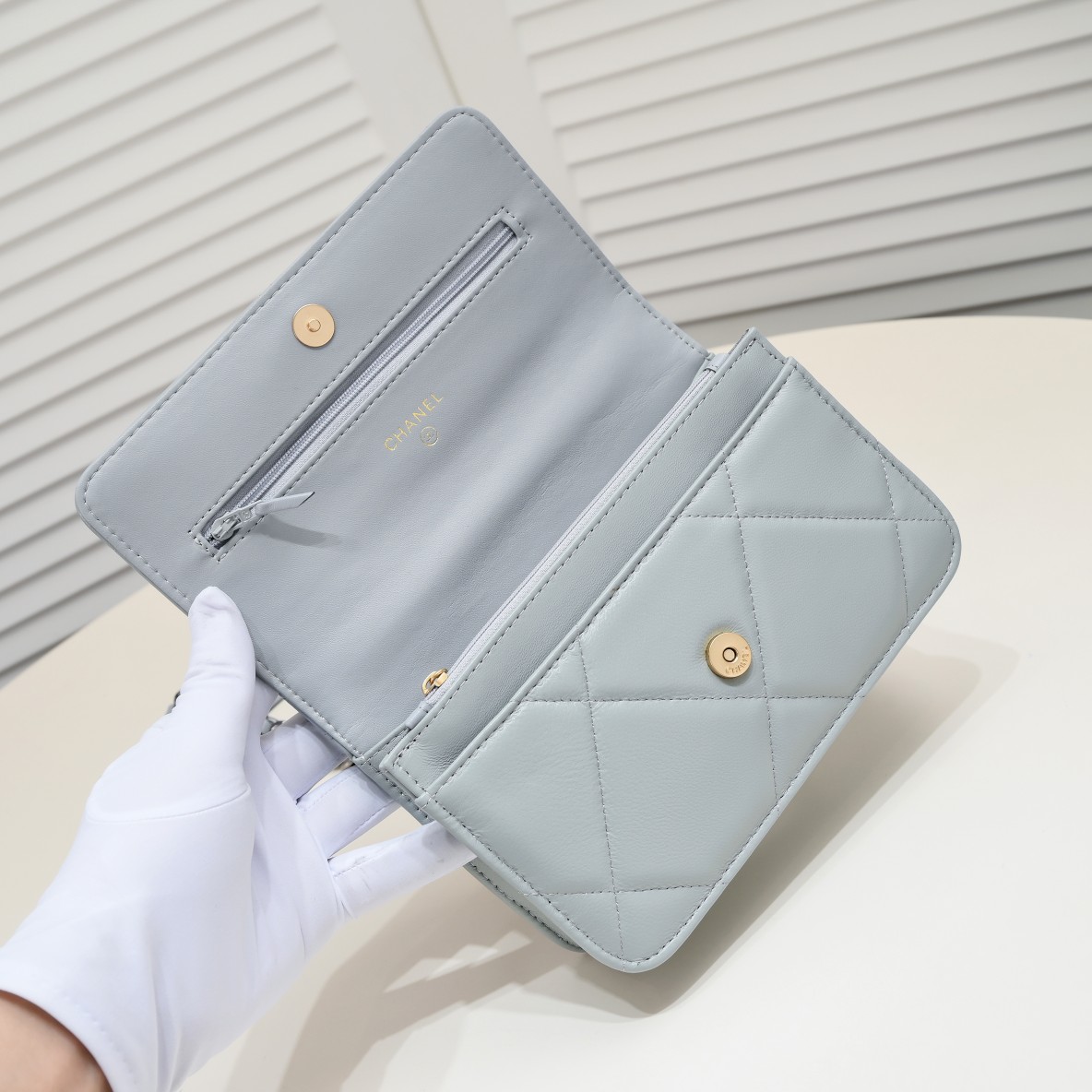 Chanel Woc 3 Colour Metallic Mixed Strap Shoulder Bag Handbag